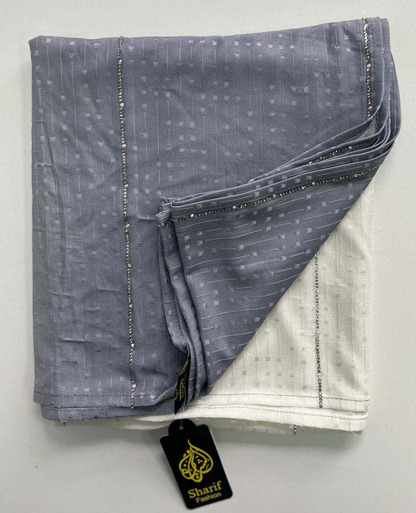 Sharif Ombre Striped Diamante Long Jersey Hijab