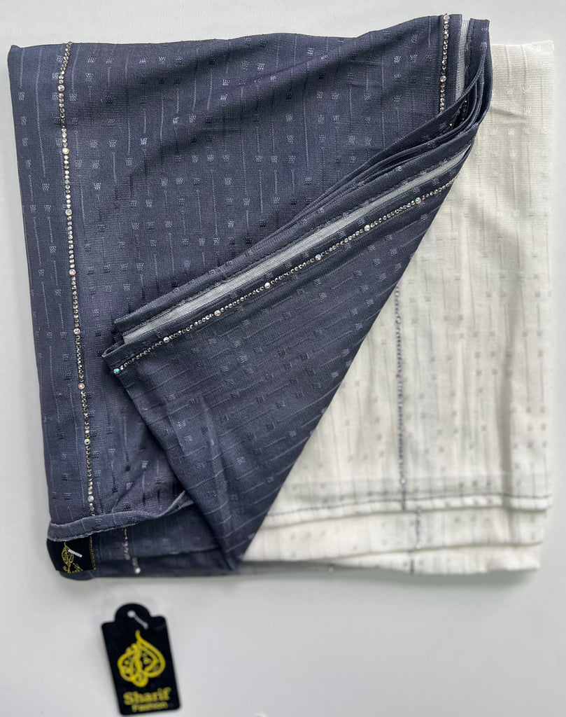 Sharif Ombre Striped Diamante Long Jersey Hijab