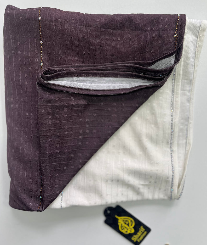 Sharif Ombre Striped Diamante Long Jersey Hijab