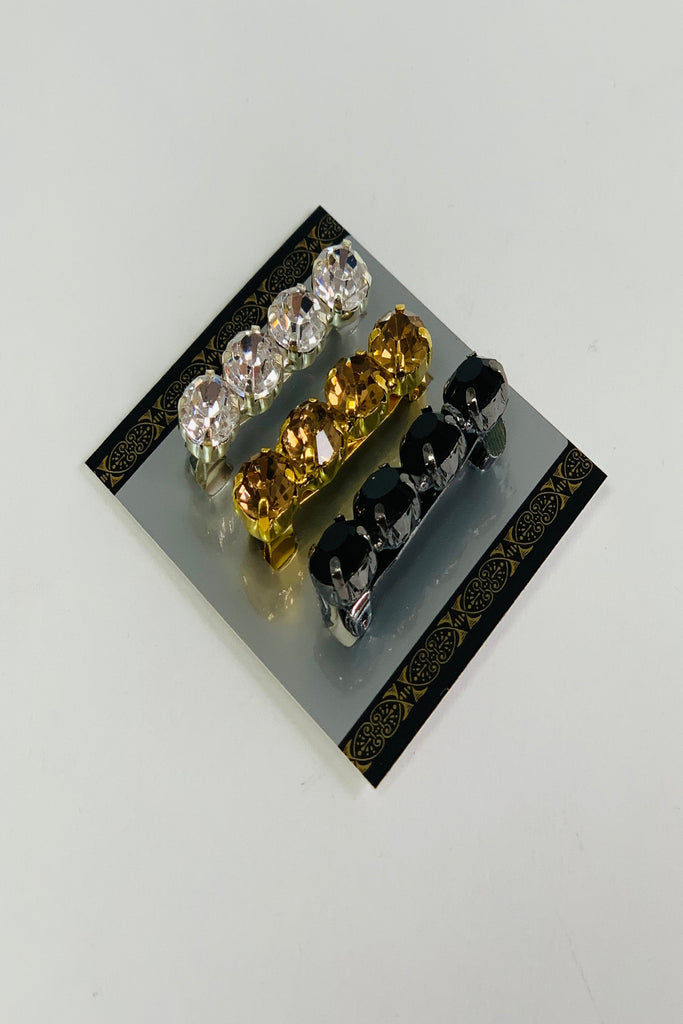 Luxury Diamante Crystal Pins - 3Pcs Set