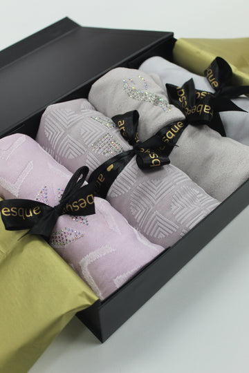 Premium Chally Diamante Jersey Hijab Gift Set (8c) - Ice
