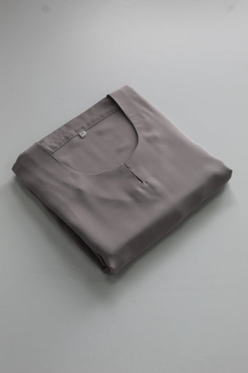 Stone Premium Plain Closed Abaya With Pocket (Elastic Sleeves)