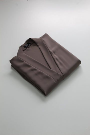 Mink Premium Plain Open Abaya With Pocket (Elastic Sleeves)