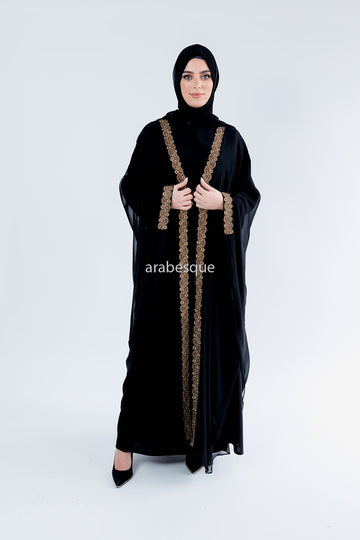 Luxury Embellished Chiffon Cape Closed Abaya - 5 Colours