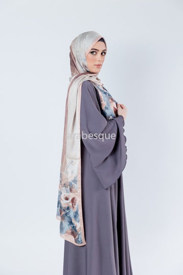 Ombre Floral Satin Long Hijab
