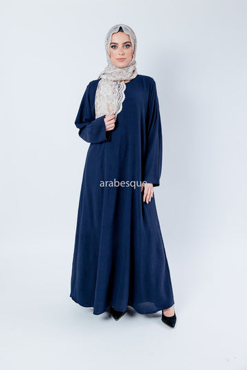 Crushed Polyester Closed Abaya with Pocket - 13 colours