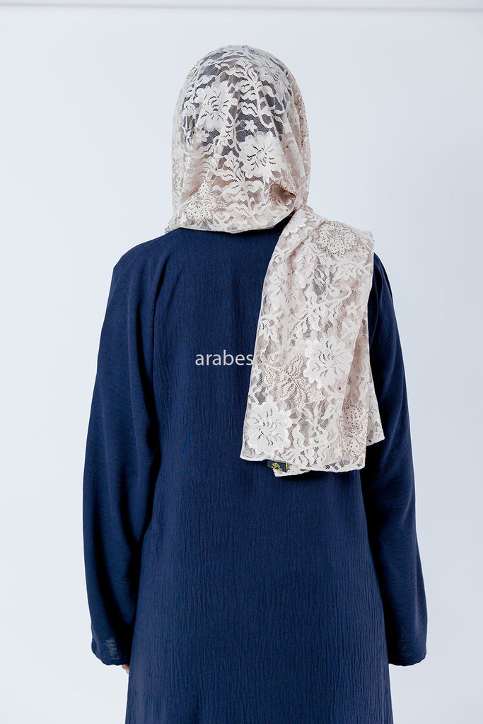 Sharif Lace Rose Pattern Diamante Hijab