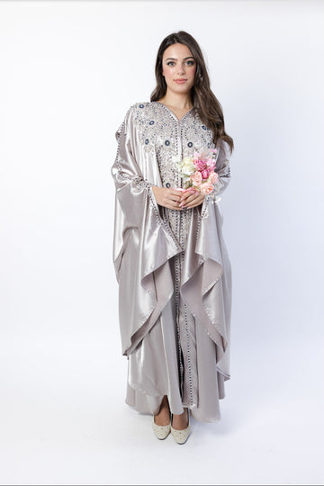 Cream Luxury Regal Embellished Cape