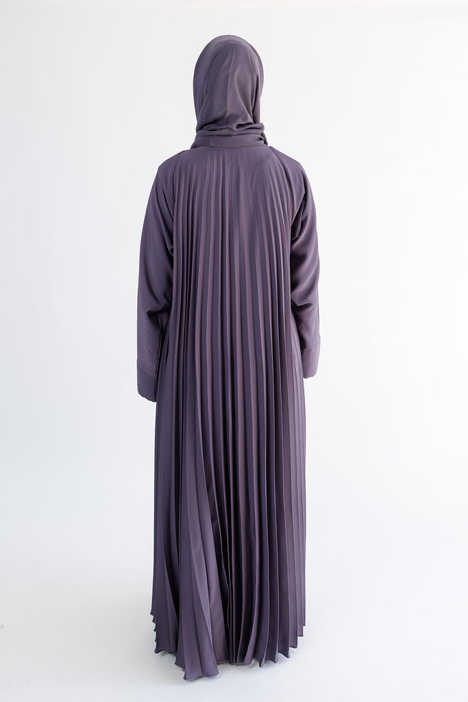 Purple Premium Pleated Open Abaya