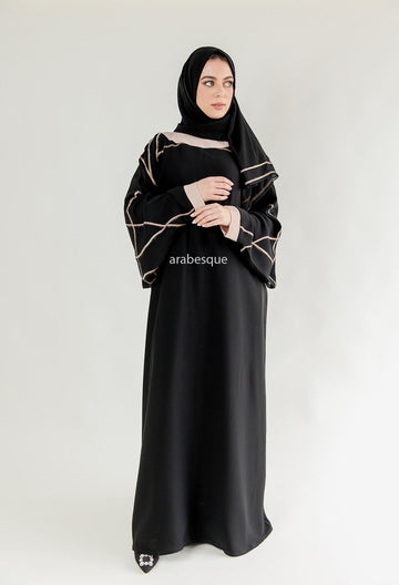 Closed Butterfly abaya with Embellished Embroidery - 2 Colours