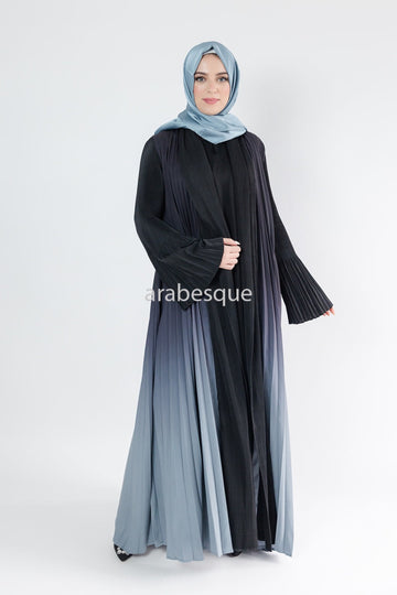 Luxury Pleated Ombre Open Abaya