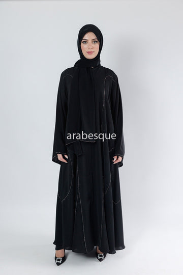 Luxury Embellished Open Abaya  - 2 Colours