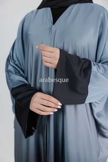 Grey Ombre Silk Feel Batwing Abaya