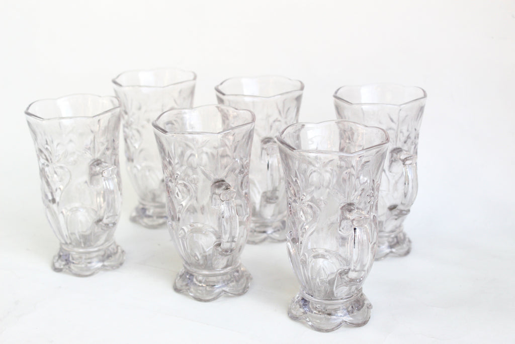 Floral Glass Tea Cups