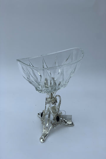 Glass Bowl with Silver Effect Stand