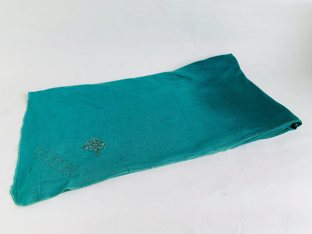 Ombre Kashkha Embroidered Leaf Jersey Hijab