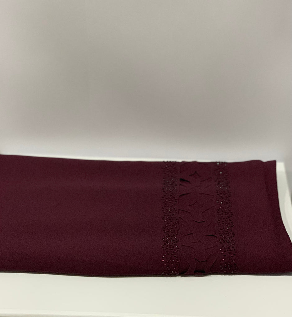 Premium Karaca 110cm Square Diamante Laser Cut Edge Hijab