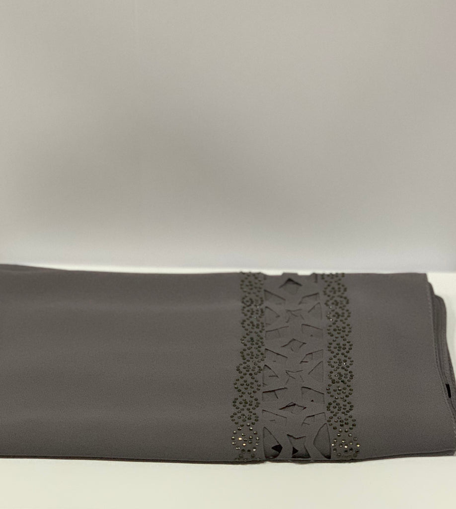 Premium Karaca 110cm Square Diamante Laser Cut Edge Hijab
