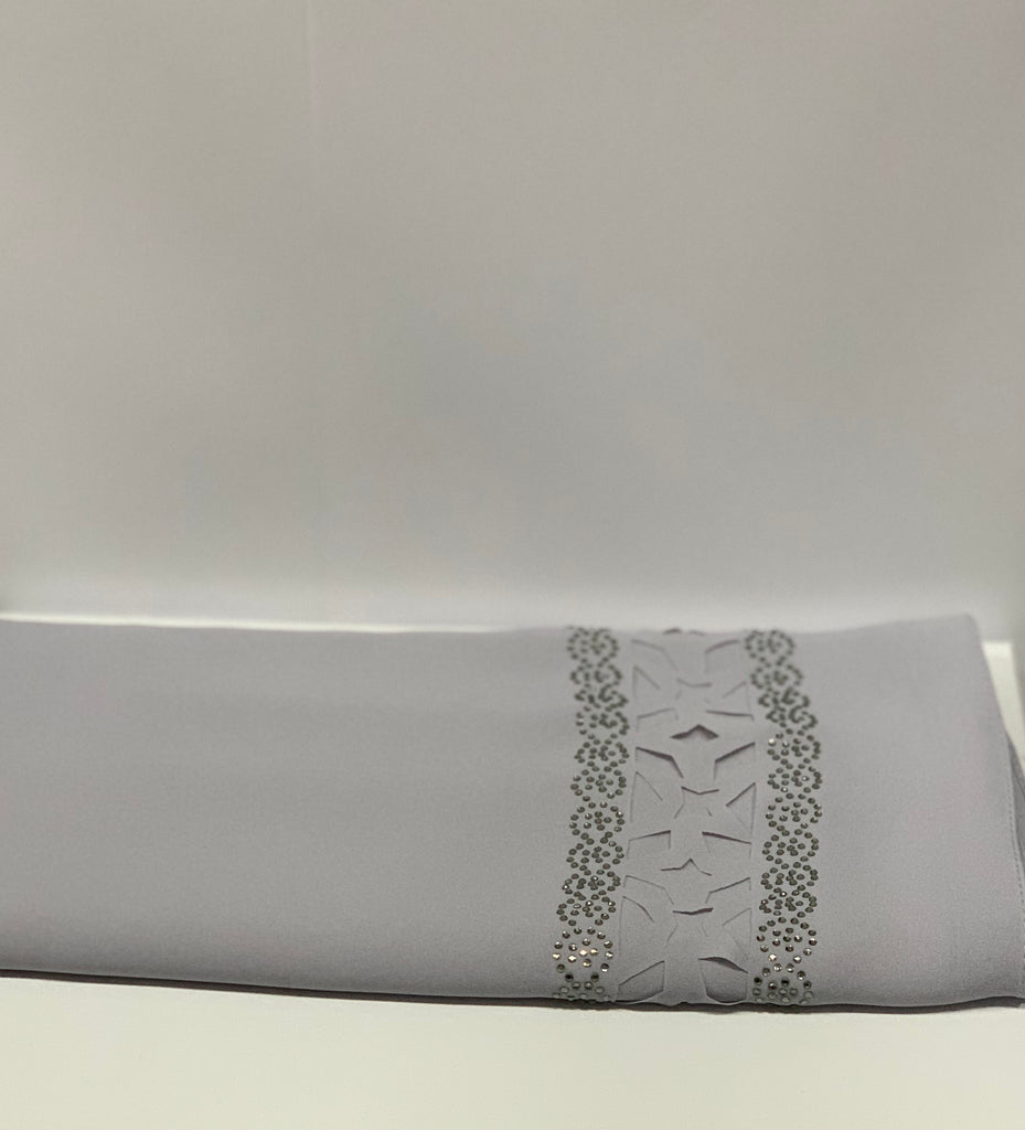 Premium Karaca 110cm Square Diamante Laser Cut Edge Hijab