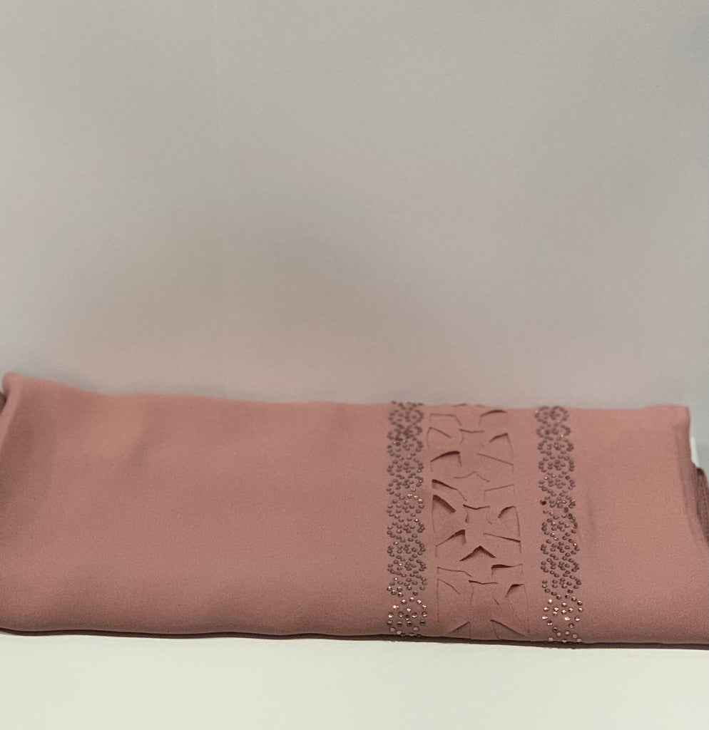 Premium Karaca 110cm Square Diamante Laser Cut Edge Hijab