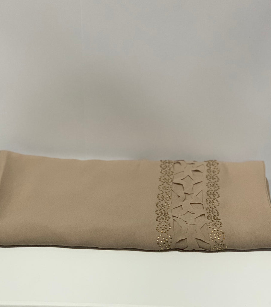 Premium Karaca 110cm Square Diamante Laser Cut Edge Hijab