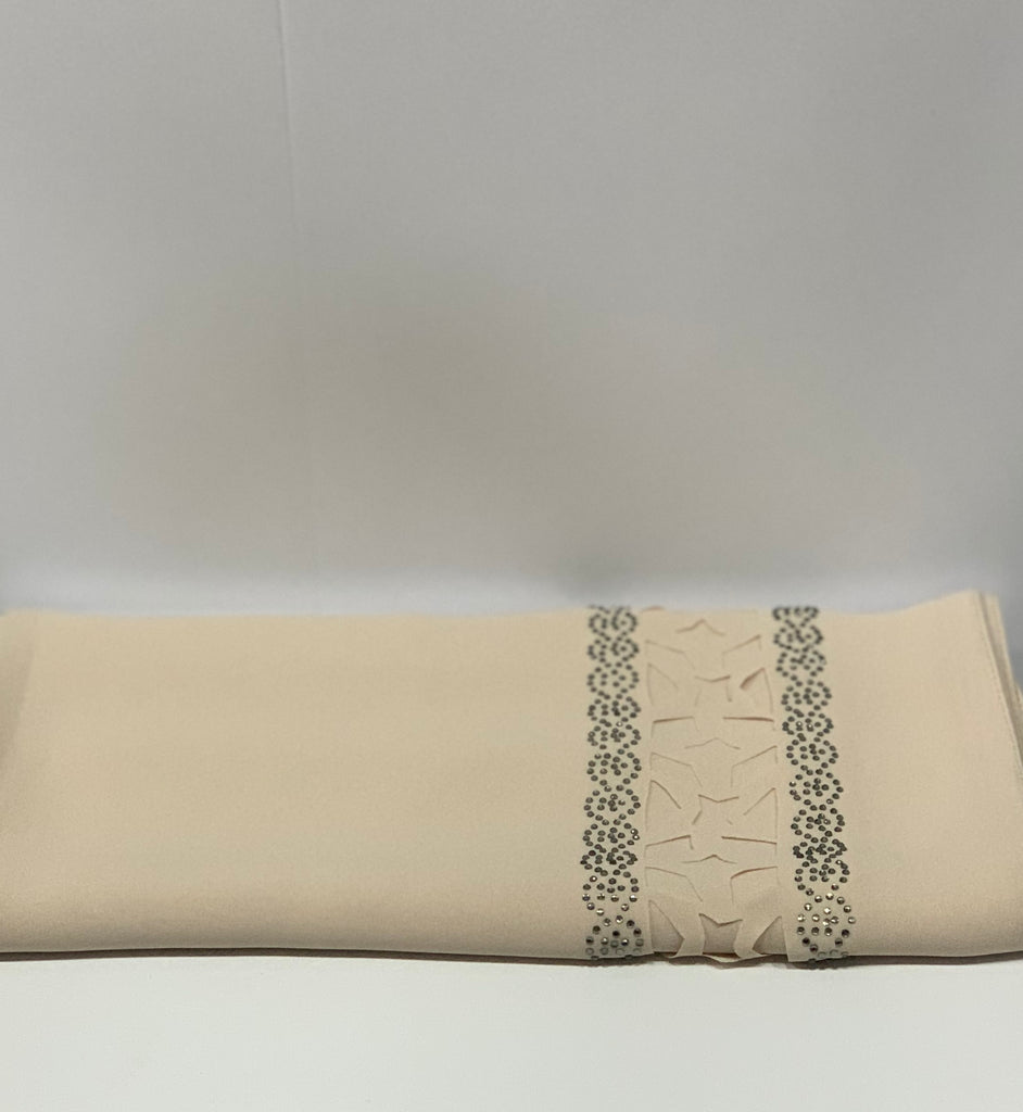 Premium Karaca 110cm Square Diamante Laser Cut Edge Hijab