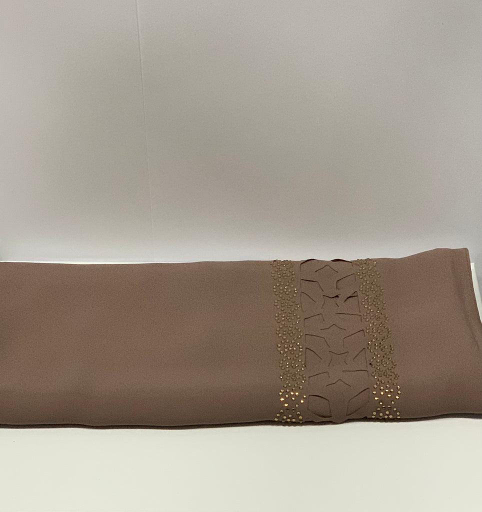 Premium Karaca 110cm Square Diamante Laser Cut Edge Hijab