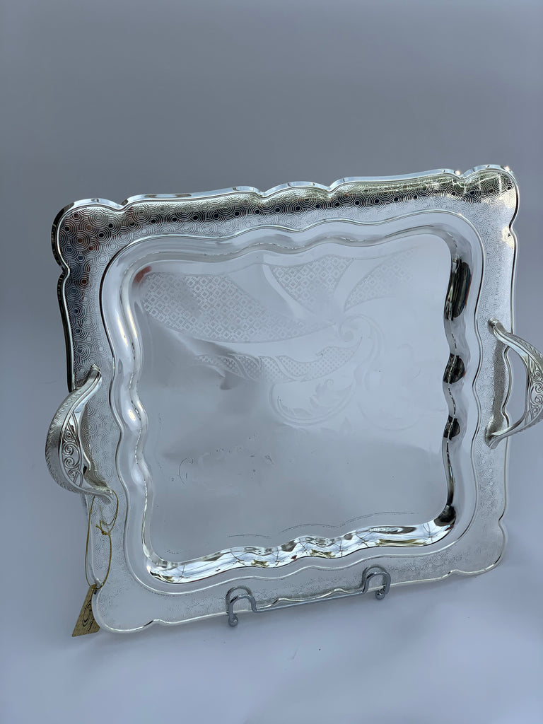 Silver Effect Polished 40 cm x 40 cm Square Tray