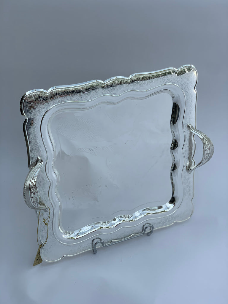Silver Effect Polished 40 cm x 40 cm Square Tray