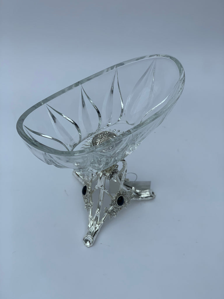 Glass Bowl with Silver Effect Stand