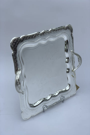 Silver Effect Polished 40 cm x 40 cm Square Tray