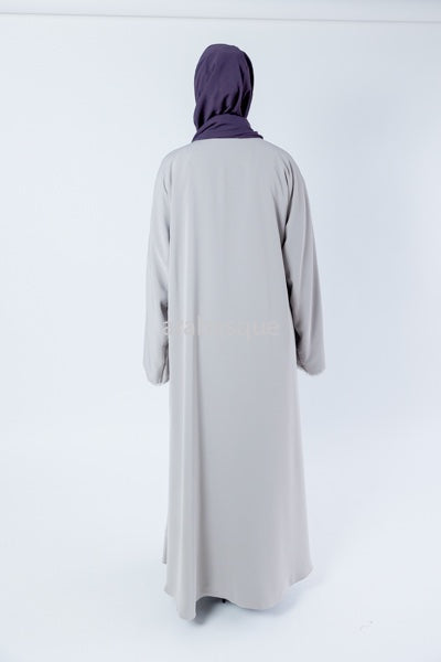 Luxury Reversible Purple & Stone Open Abaya