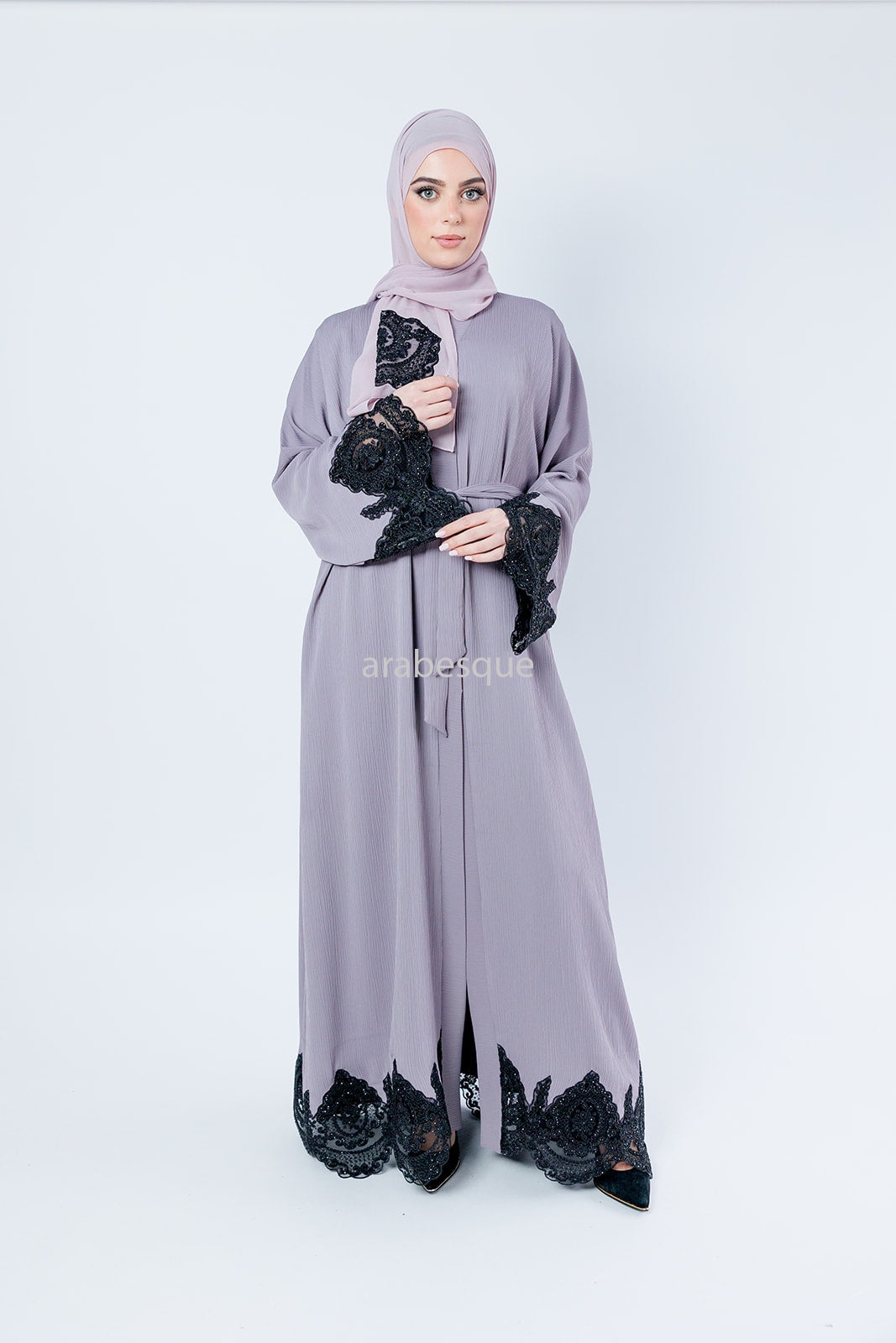Lace best sale abaya uk