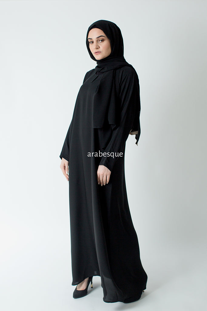 Black Internet Material Closed Abaya