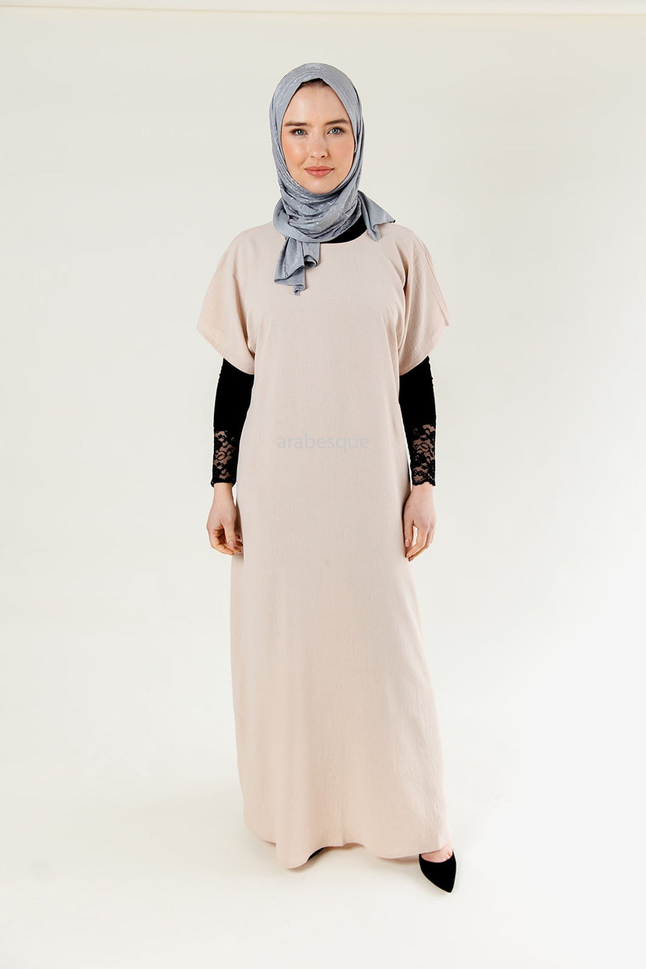 Crushed Polyester Short Sleeved Dress - 8 Colours