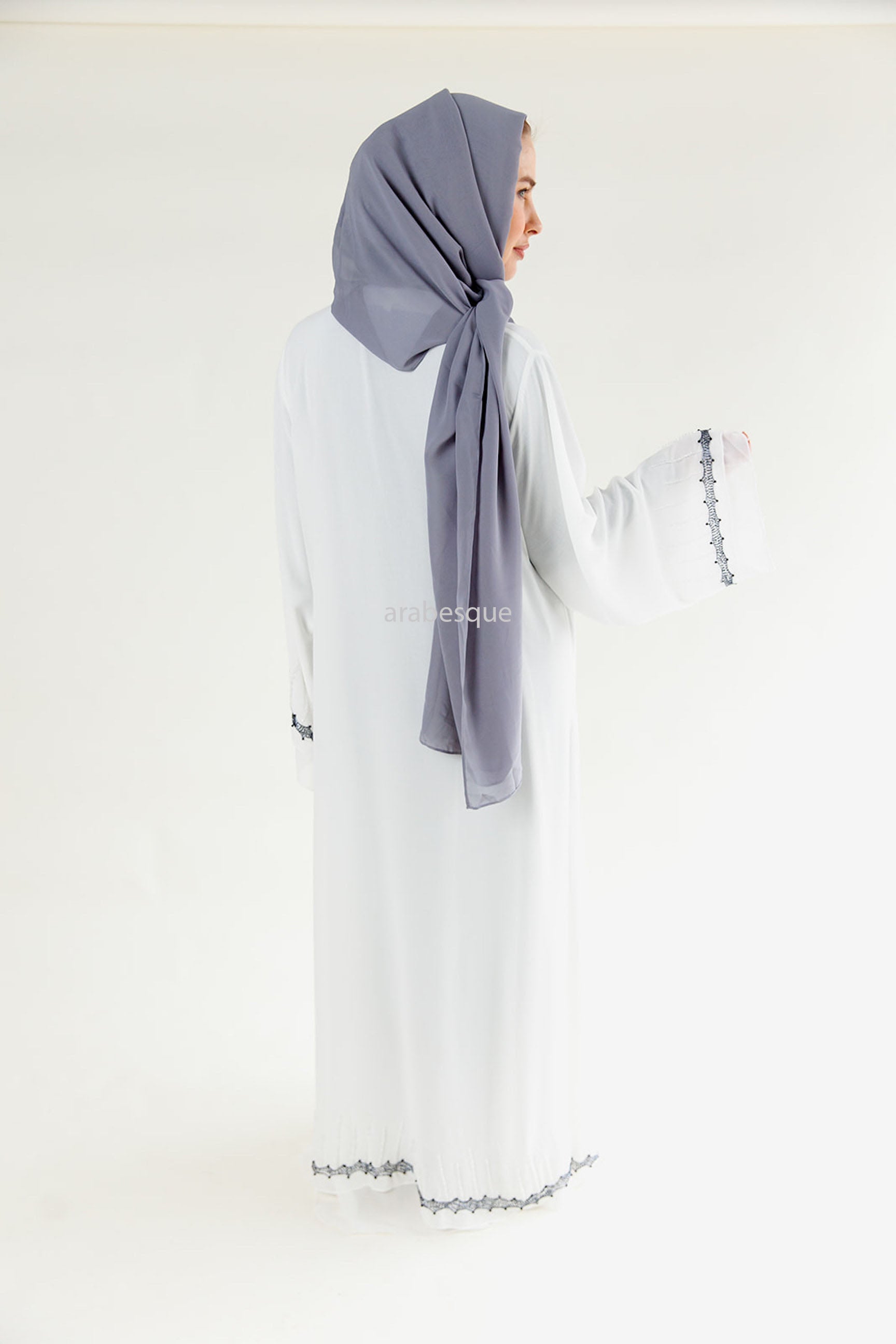 Plain white abaya best sale