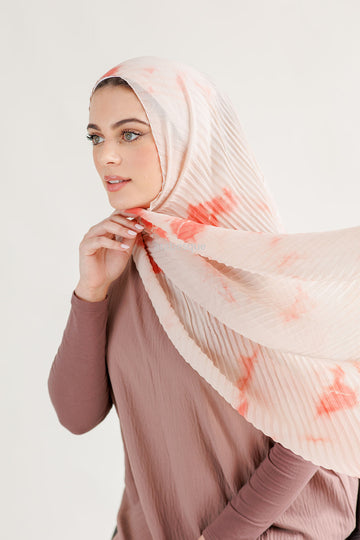 Tie Dye Pleated Kashkha Hijab