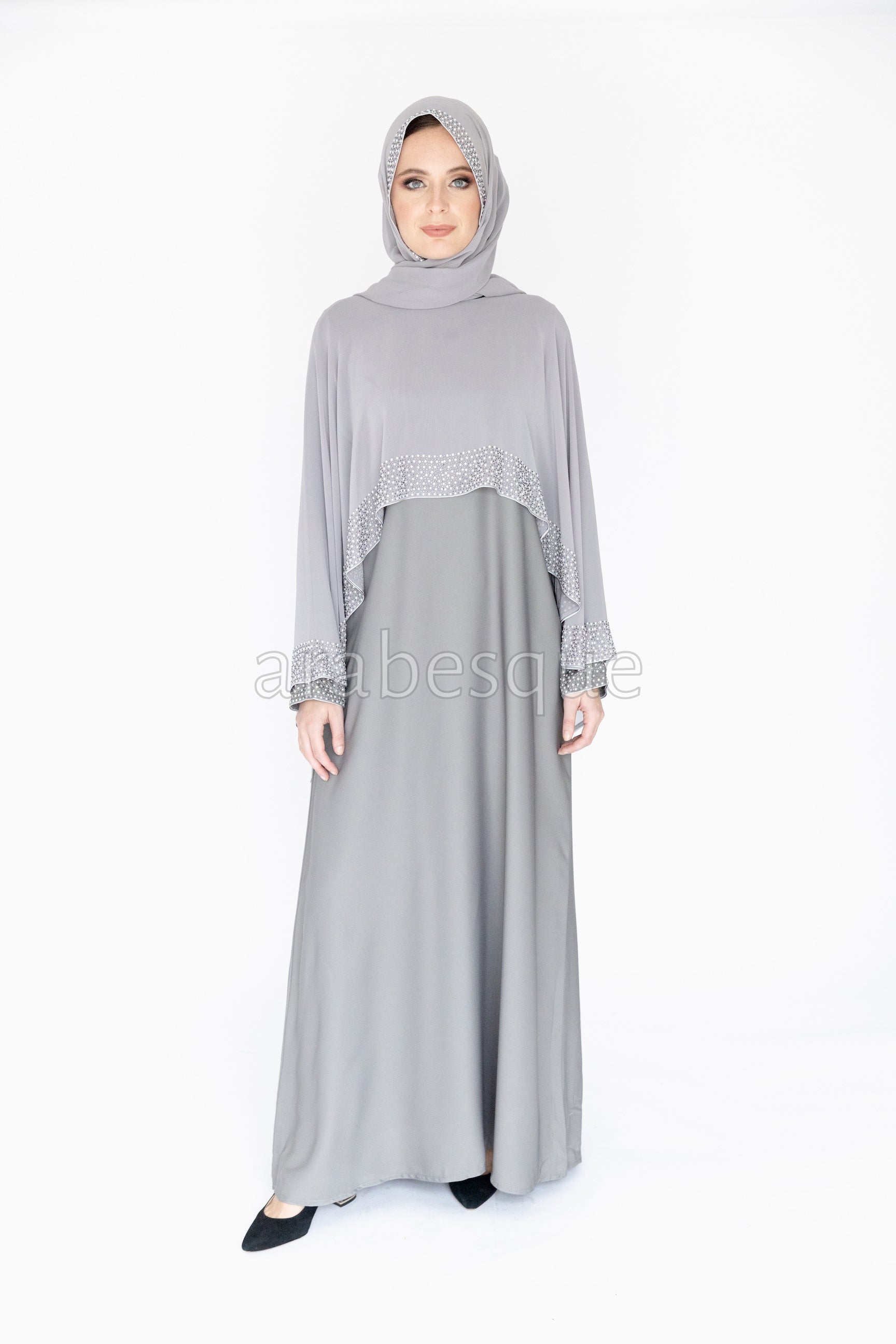 Grey clearance abaya uk