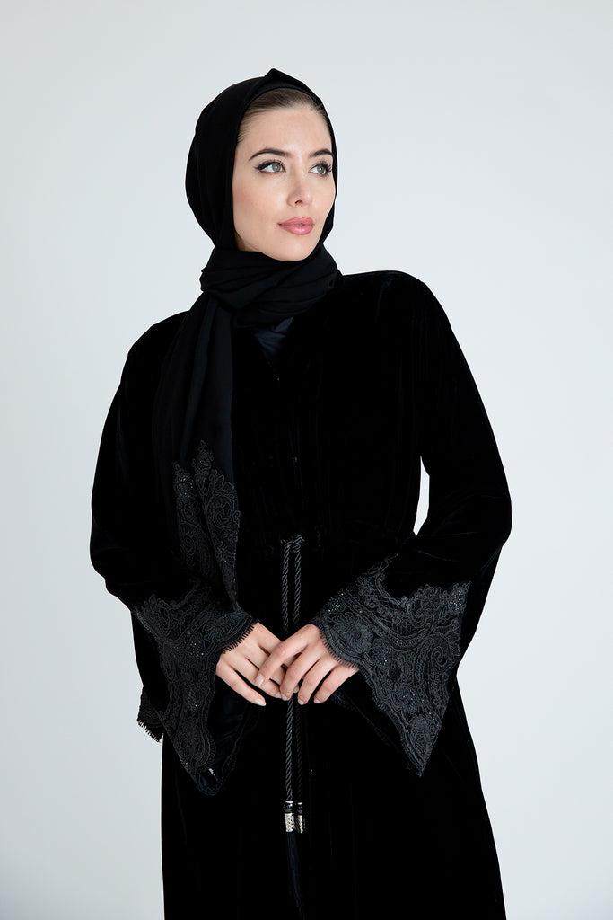 Velvet Abaya Online | Razan Abaya – Arabesque