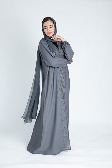 Grey Shimmer Abaya