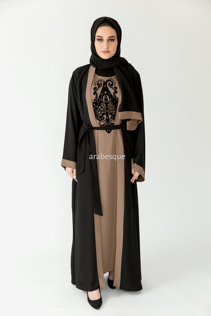 Layan Brown Abaya | Closed Abaya's by Arabesque