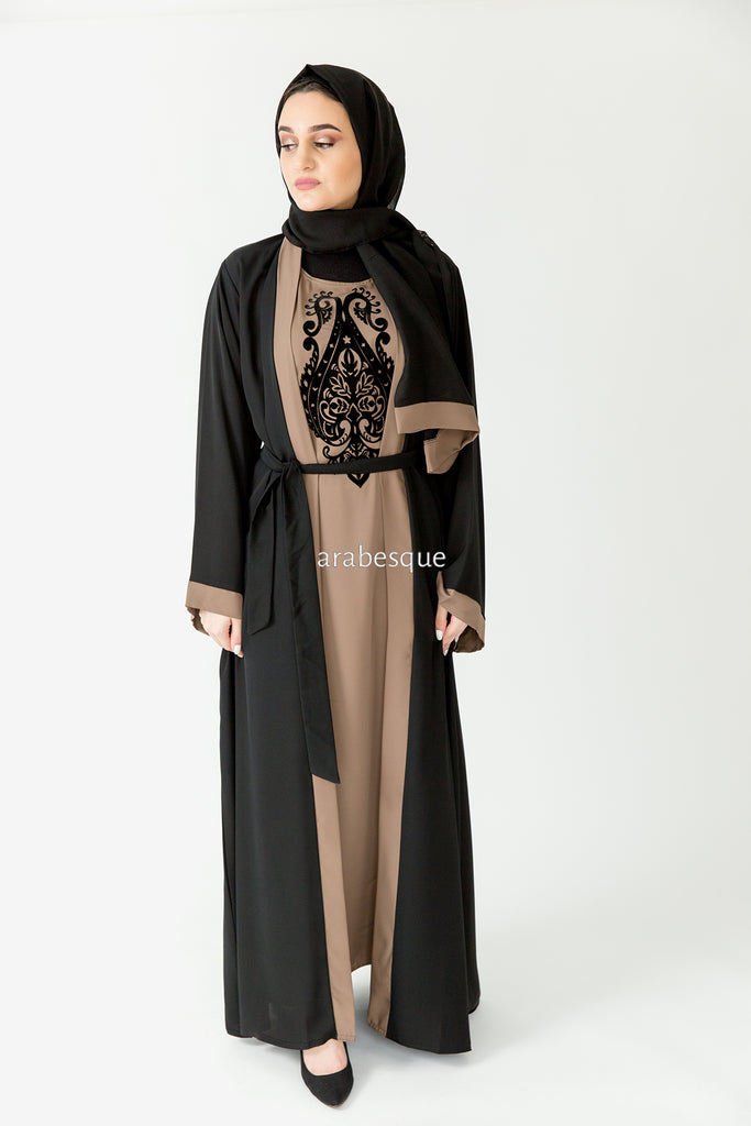 Layan Brown Abaya | Closed Abaya's by Arabesque