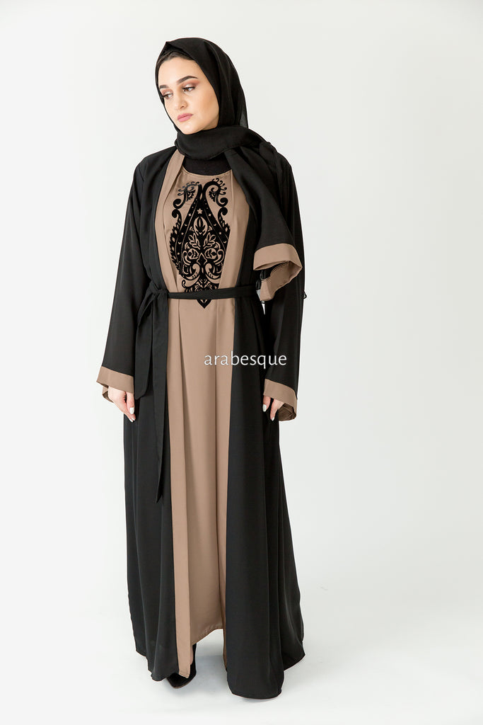 Layan Brown Abaya | Closed Abaya's by Arabesque