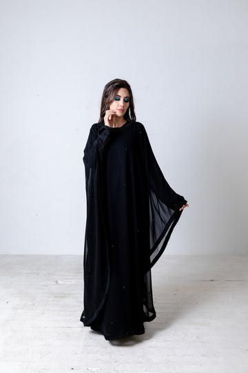 Sadaf Black Batwing Abaya