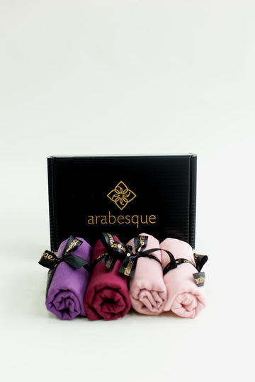 Premium Viscose/Cotton Blend Hijab Gift Set (1d) - Berry