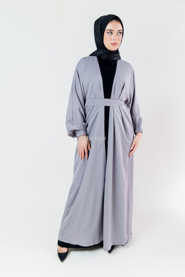 Grey Open Abaya