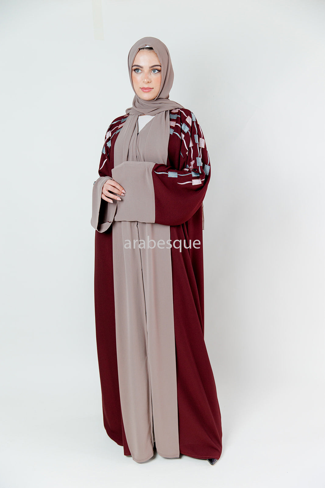 Wavleen Maroon Abaya
