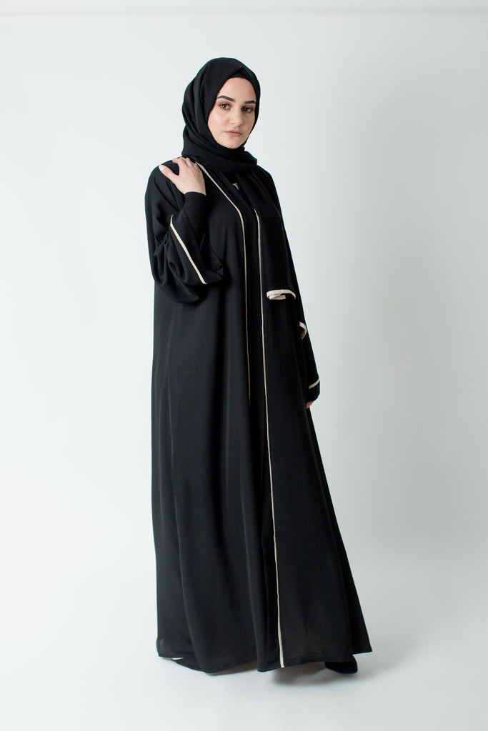 Cream Border Abaya | Classic Abaya's by Arabesque