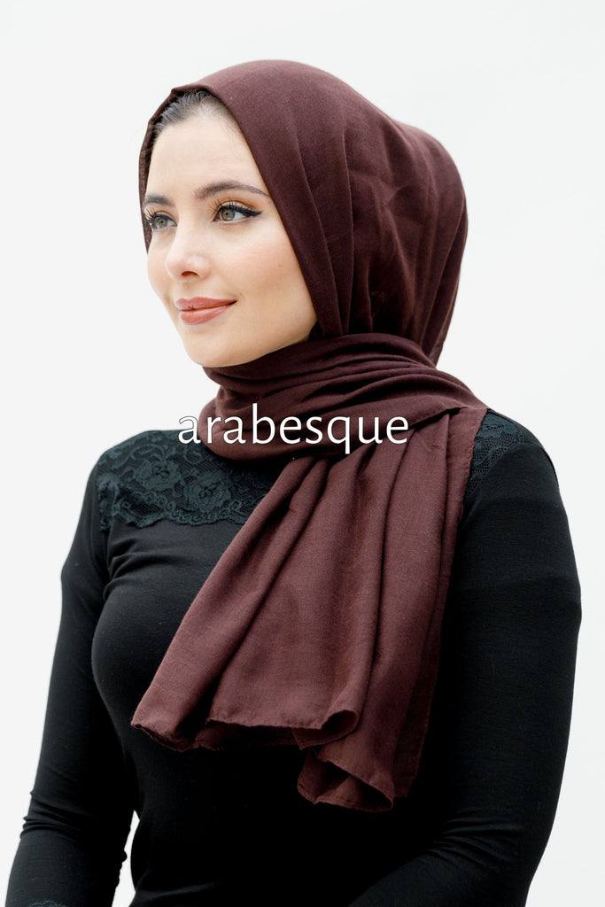 Modal/Viscose Smooth Blend Hijab in Burgundy