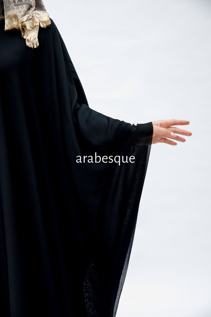 Black Closed Abaya – Plain Premium Nidha Batwing Style